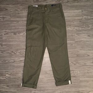 Wilhelm Cuffed Chino Pants Men’s Size 33 Olive Green 100% Cotton Made In USA
